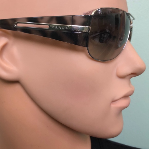 Prada Grey/Black Aviator Sunglasses - Picture 4 of 10